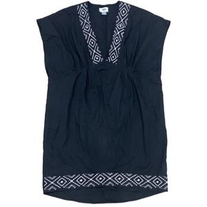 Embroidered V Neck Summer Sleeveless Dress or Swimsuit Cover Up Size XS